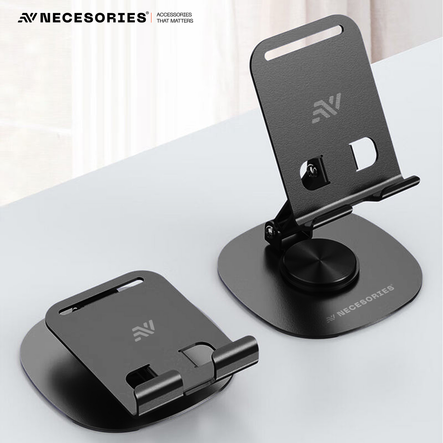 Portable Alloy 360 Degree Rotatable and Adjustable Mobile Stand for Desk