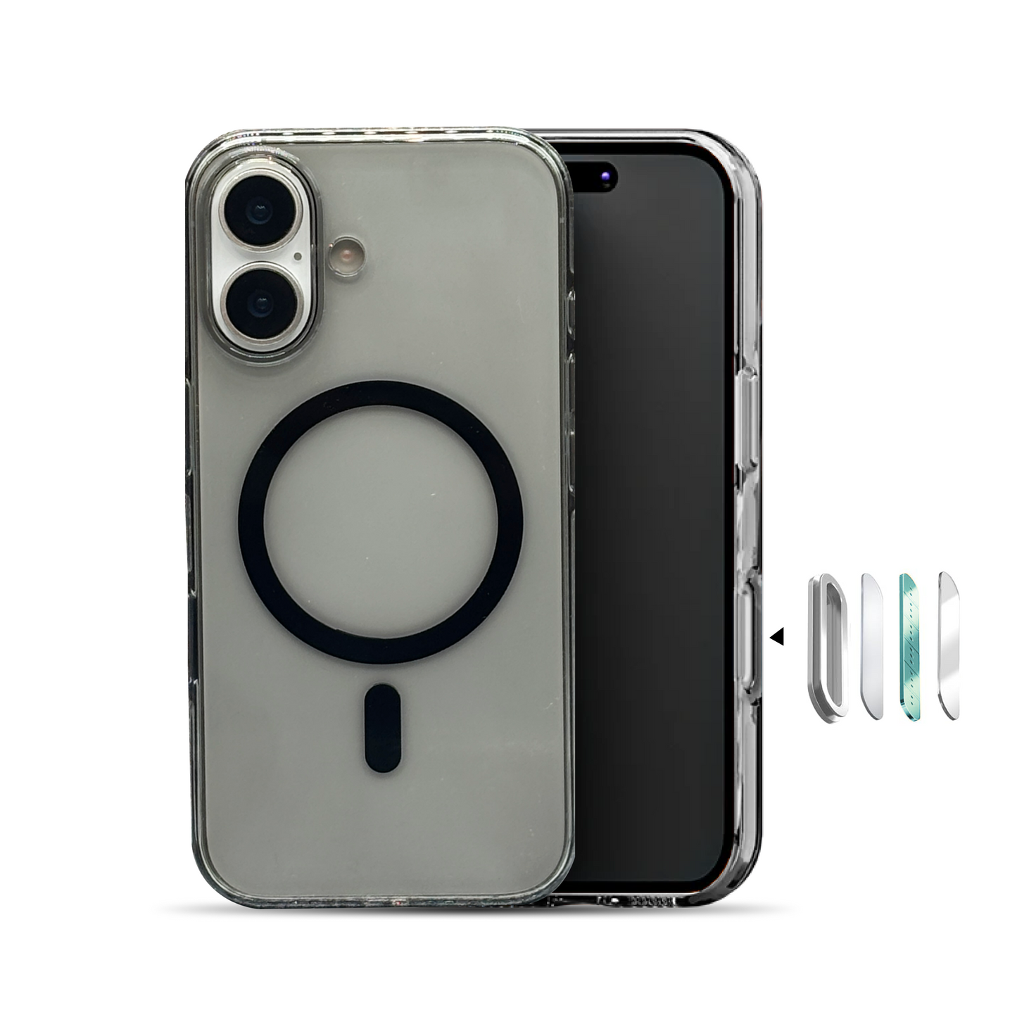 Transparent Crystal Clear N52-Magsafe Anti-Yellowing Case with metal buttons For iPhone