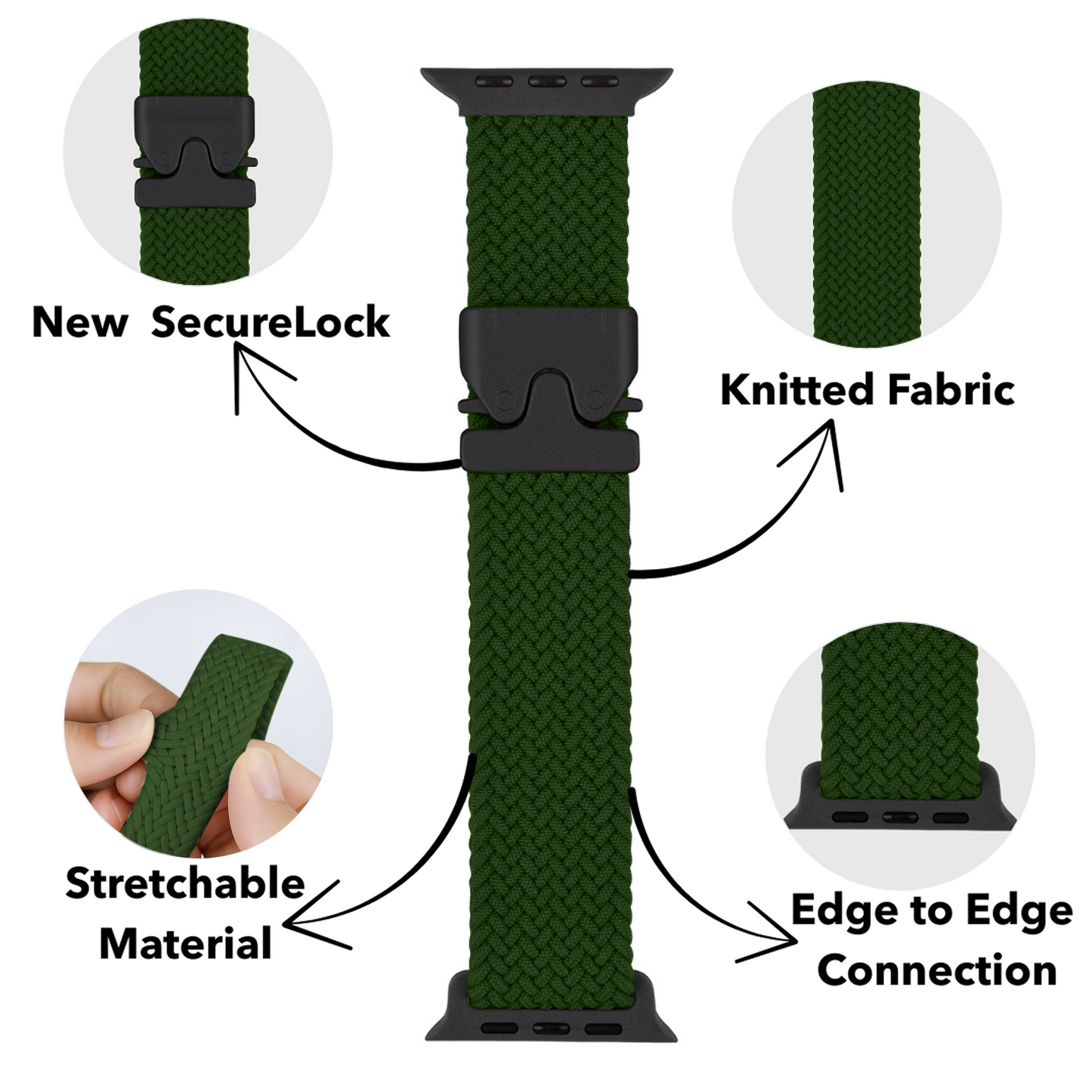 Necesories® Braided Buckle Loop Nylon Strap for Iwatch