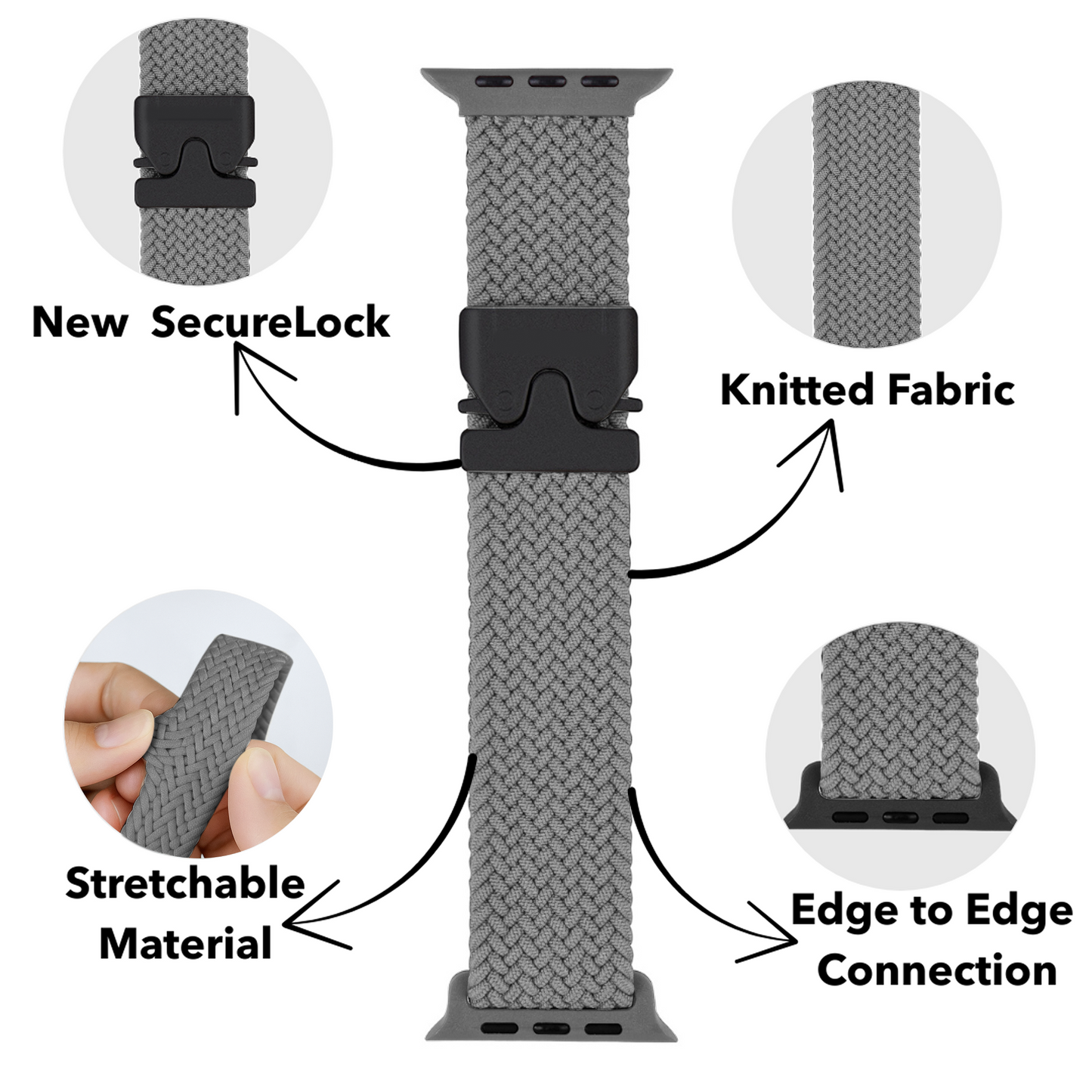 Necesories® Braided Buckle Loop Nylon Strap for Iwatch