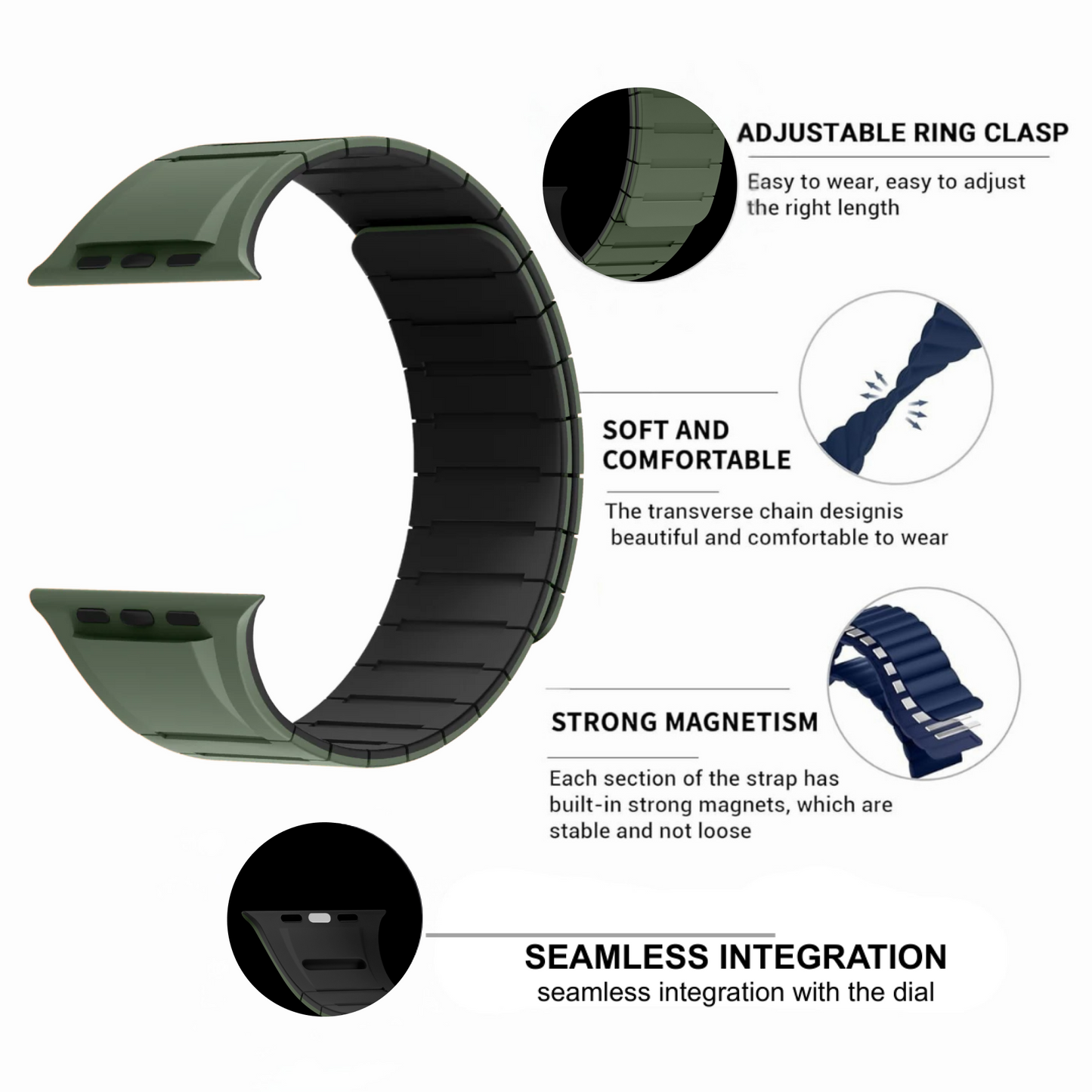 Necesories® Dual Colour Magnetic Strap foriWatch