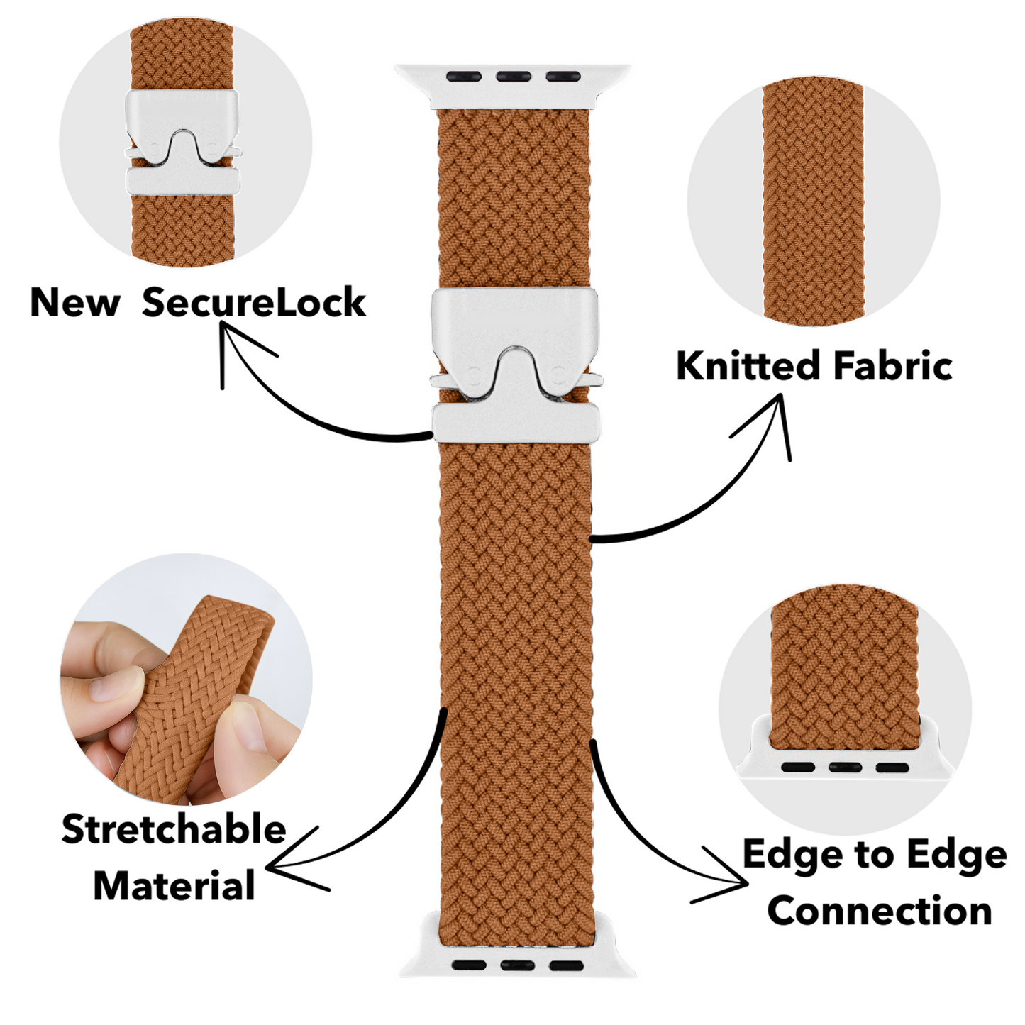 Necesories® Braided Buckle Loop Nylon Strap for Iwatch