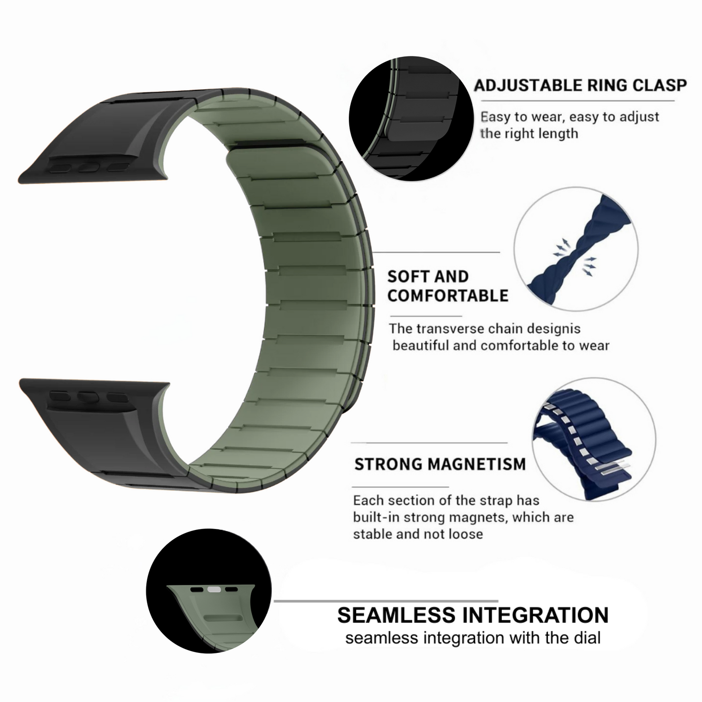 Necesories® Dual Colour Magnetic Strap foriWatch