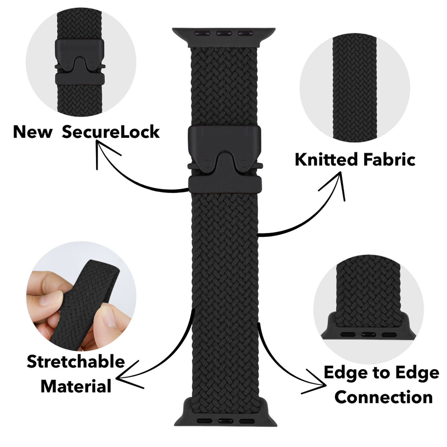Necesories® Braided Buckle Loop Nylon Strap for Iwatch