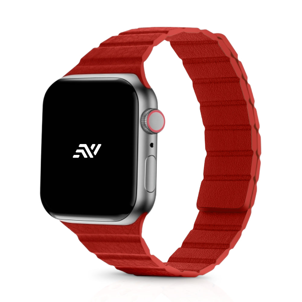 Necesories Womens Slim Leather Link Magnetic Bands Compatible for iWatch Strap