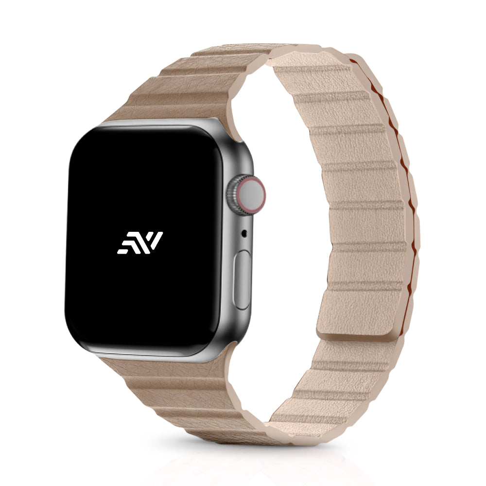 Necesories Womens Slim Leather Link Magnetic Bands Compatible for iWatch Strap