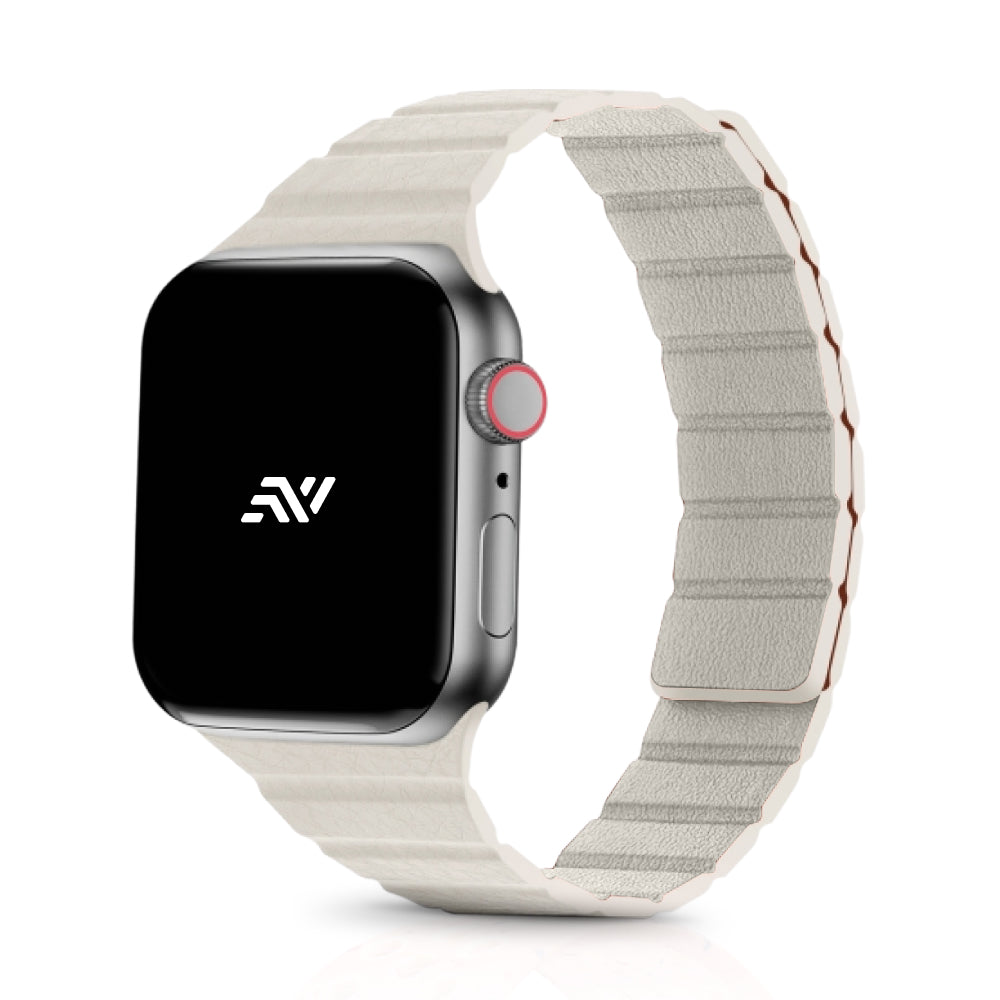 Necesories Womens Slim Leather Link Magnetic Bands Compatible for iWatch Strap