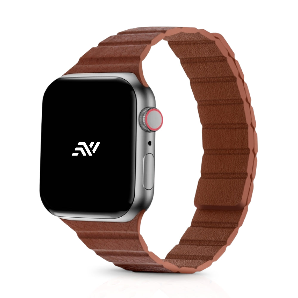 Necesories Womens Slim Leather Link Magnetic Bands Compatible for iWatch Strap