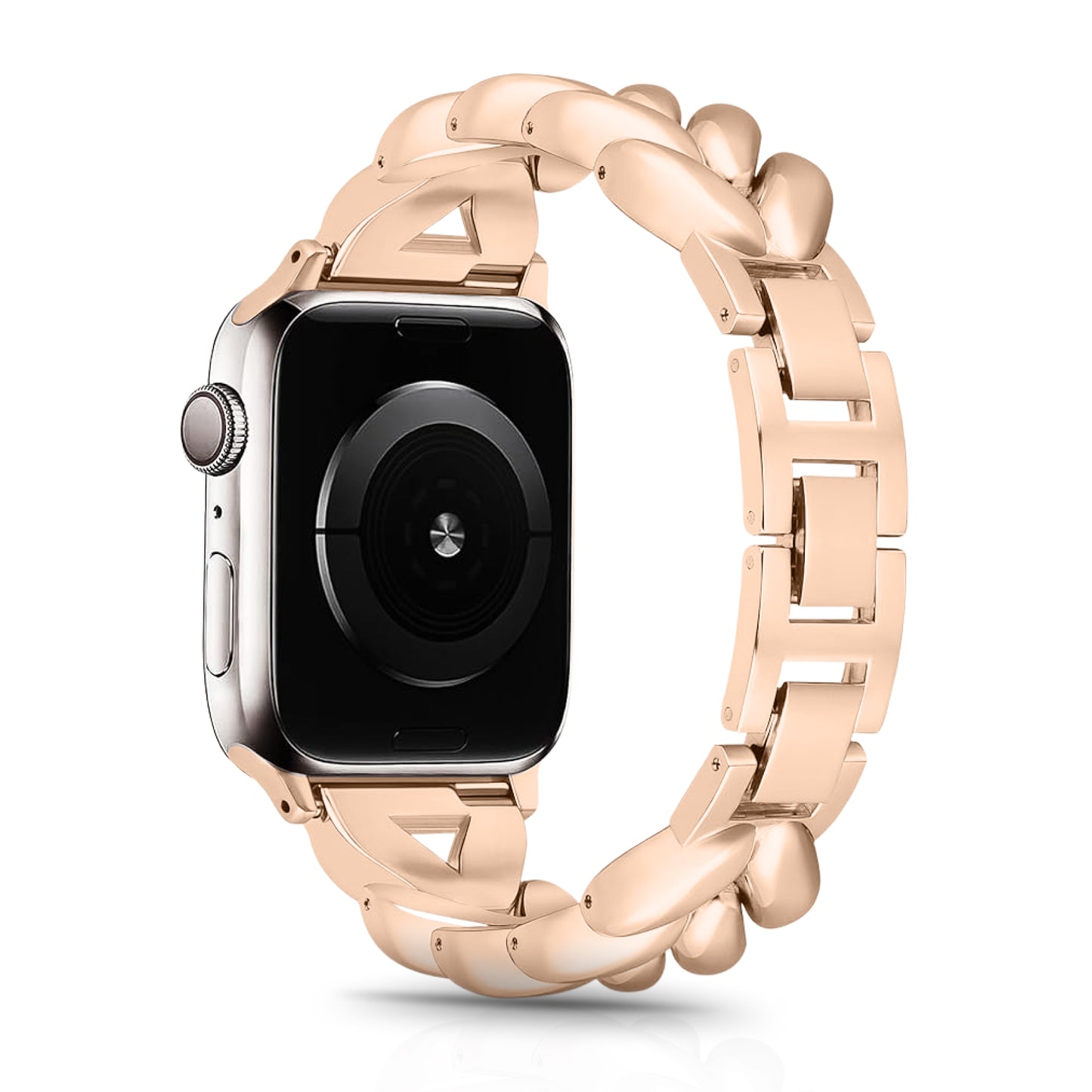 Necesories Alloy Strap , Stylish Elegance ,Bling Heart Shaped Link iWatch Band for Women