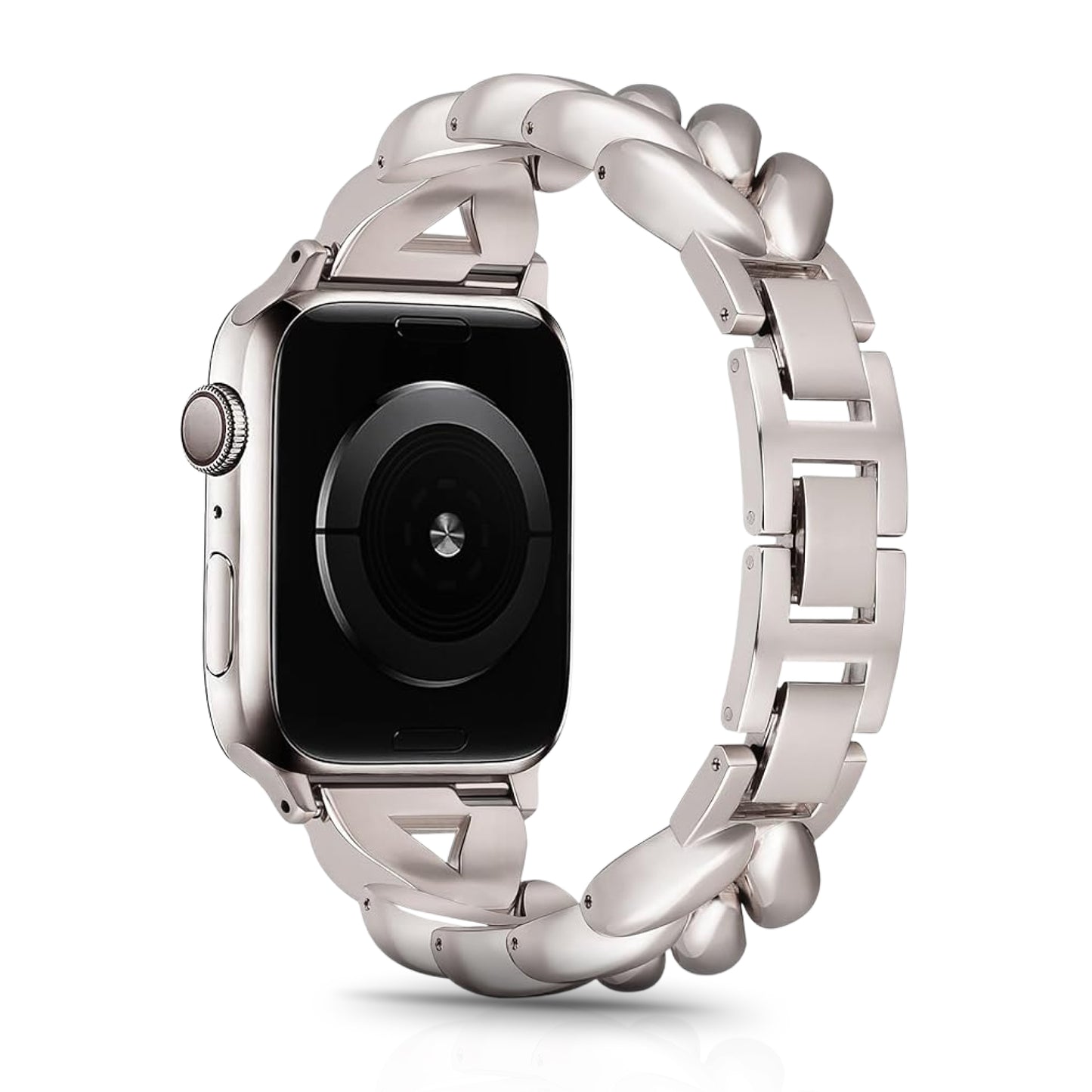 Necesories Alloy Strap , Stylish Elegance ,Bling Heart Shaped Link iWatch Band for Women