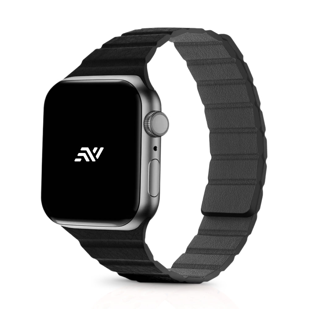 Necesories Womens Slim Leather Link Magnetic Bands Compatible for iWatch Strap