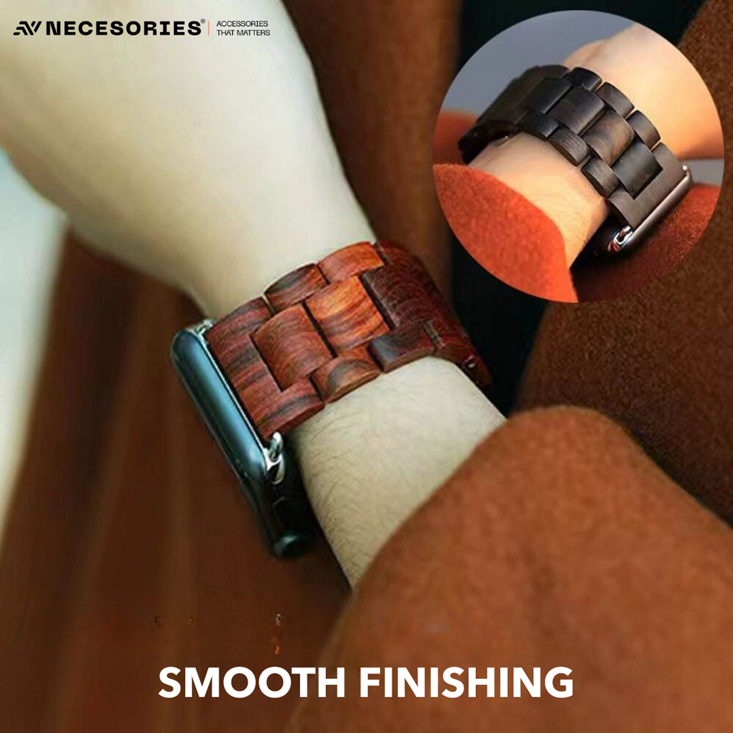 Necesories® Natural Pine-Wood Classic Strap for iwatch