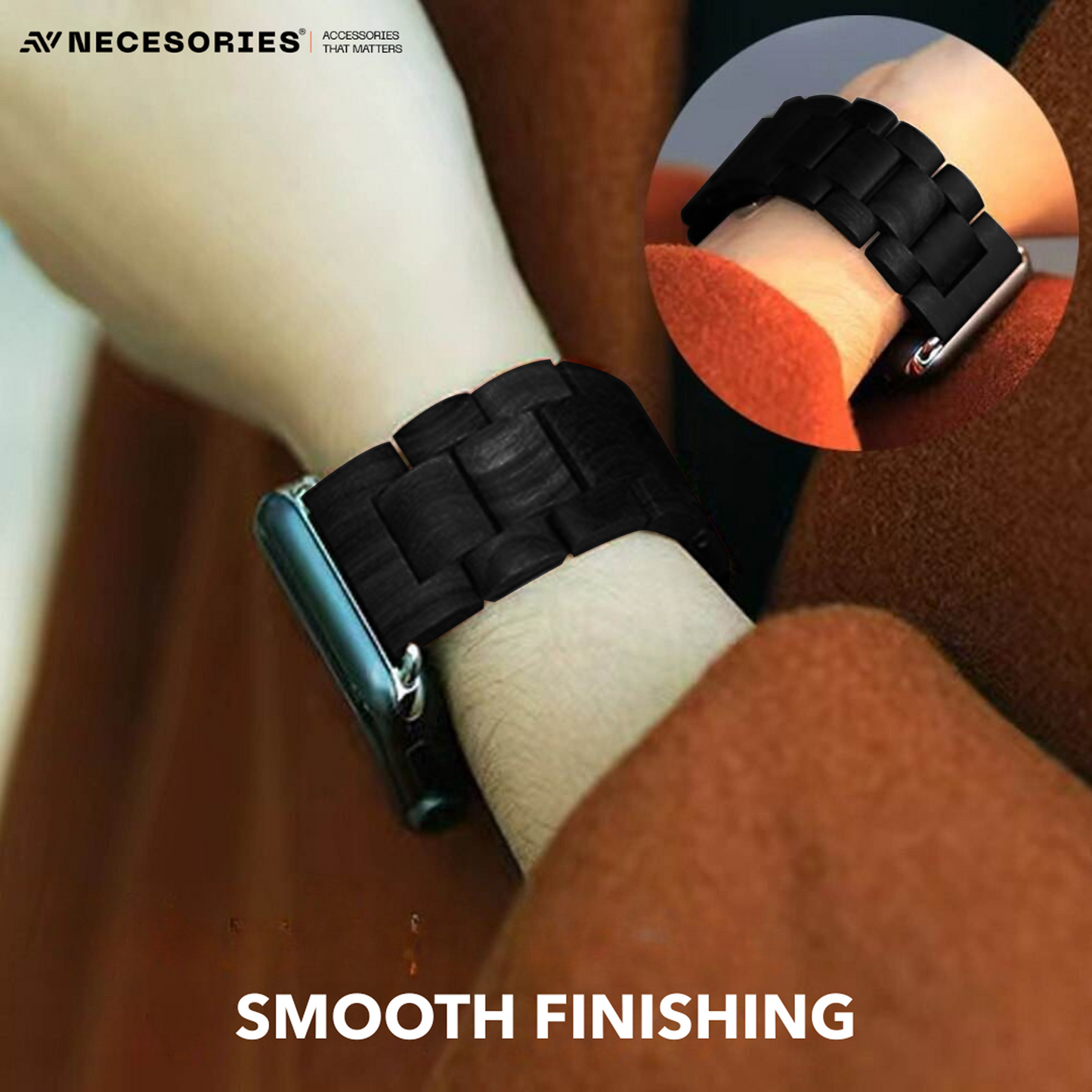 Necesories® Natural Pine-Wood Classic Strap for iwatch