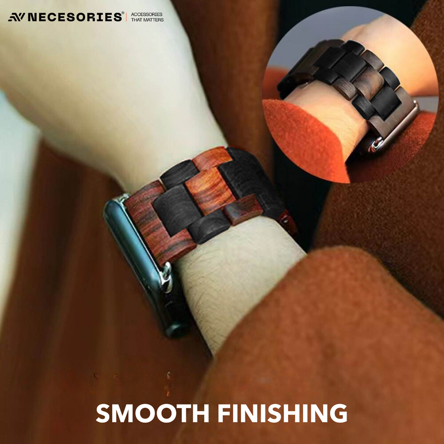 Necesories® Natural Pine-Wood Classic Strap for iwatch