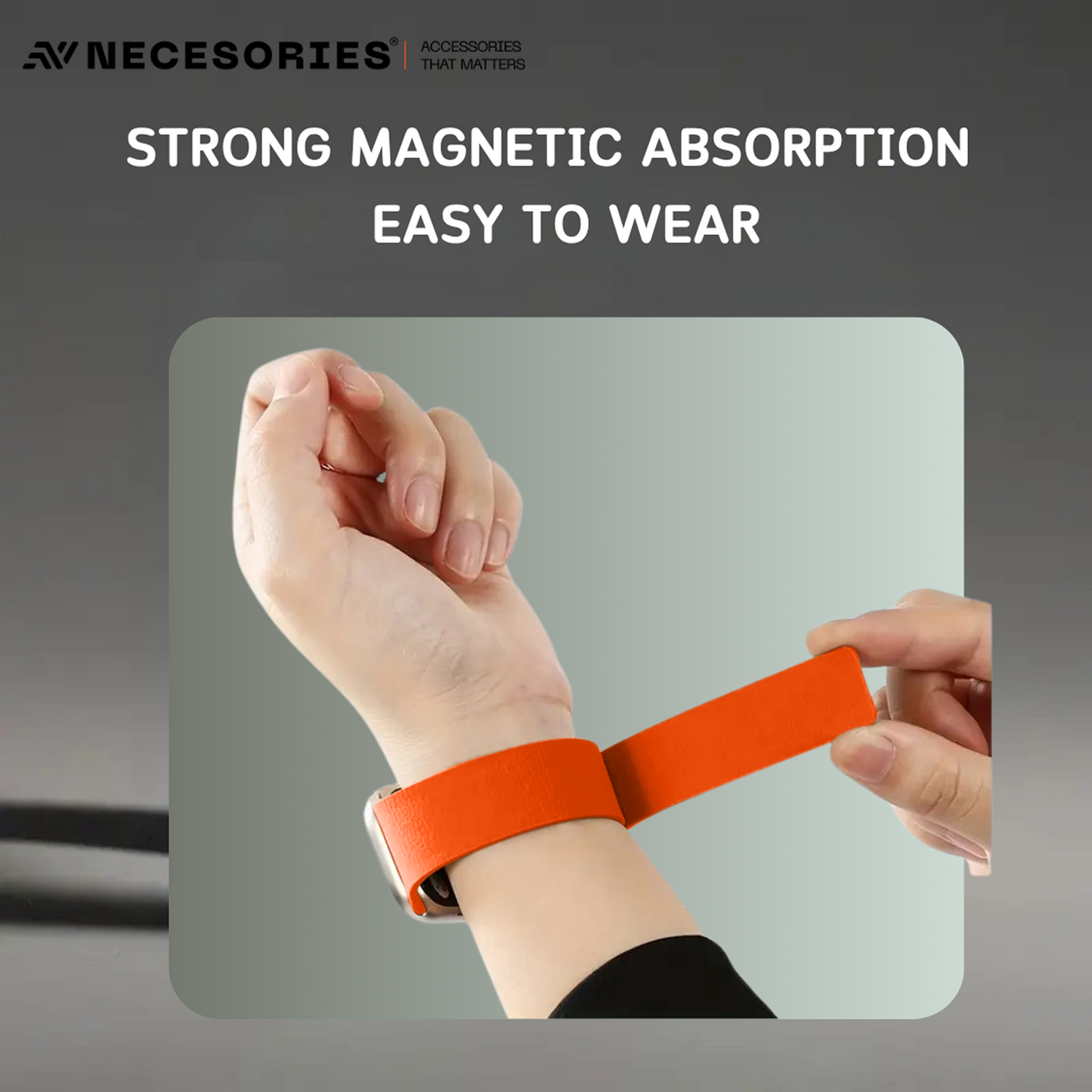 Necesories Magnetic Silicone Snap on Iwatch Strap