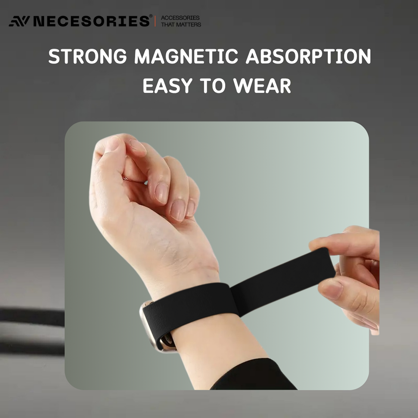 Necesories Magnetic Silicone Snap on Iwatch Strap