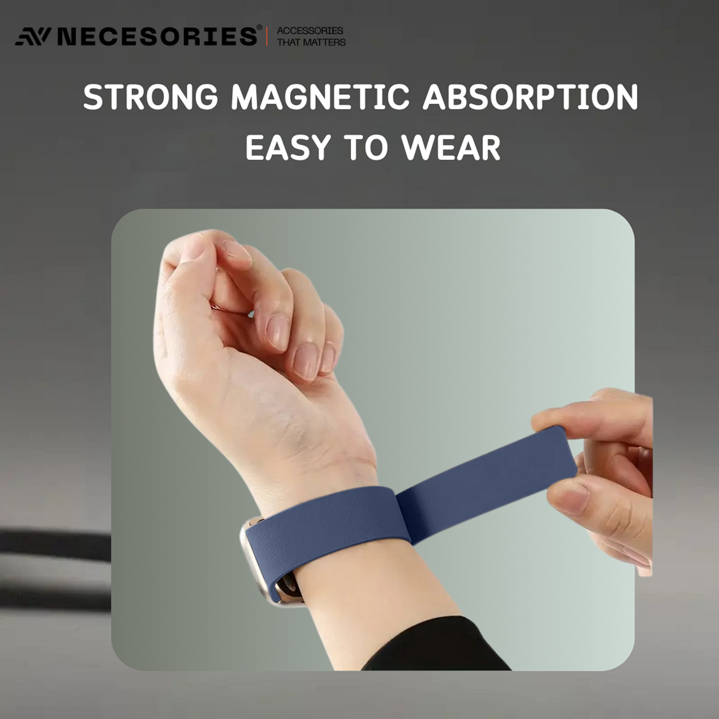 Necesories Magnetic Silicone Snap on Iwatch Strap