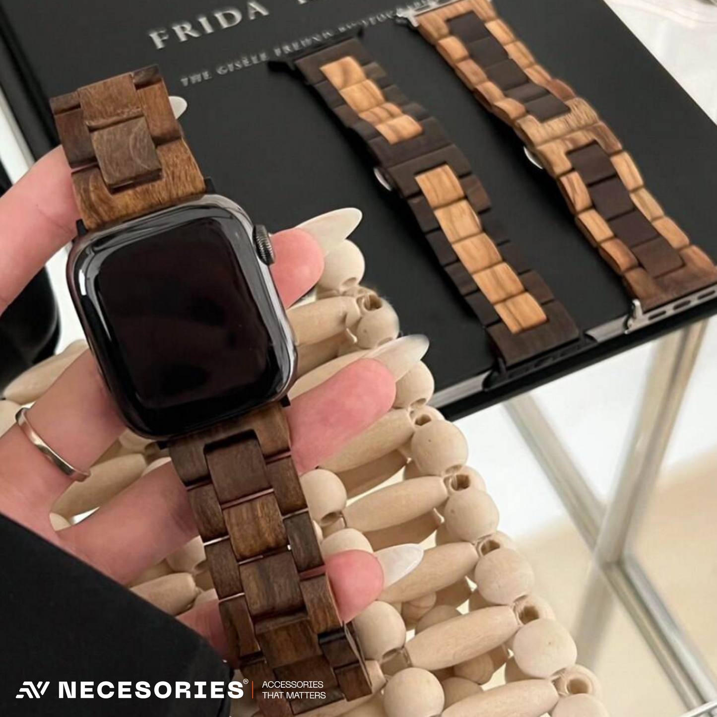 Necesories® Natural Pine-Wood Classic Strap for iwatch