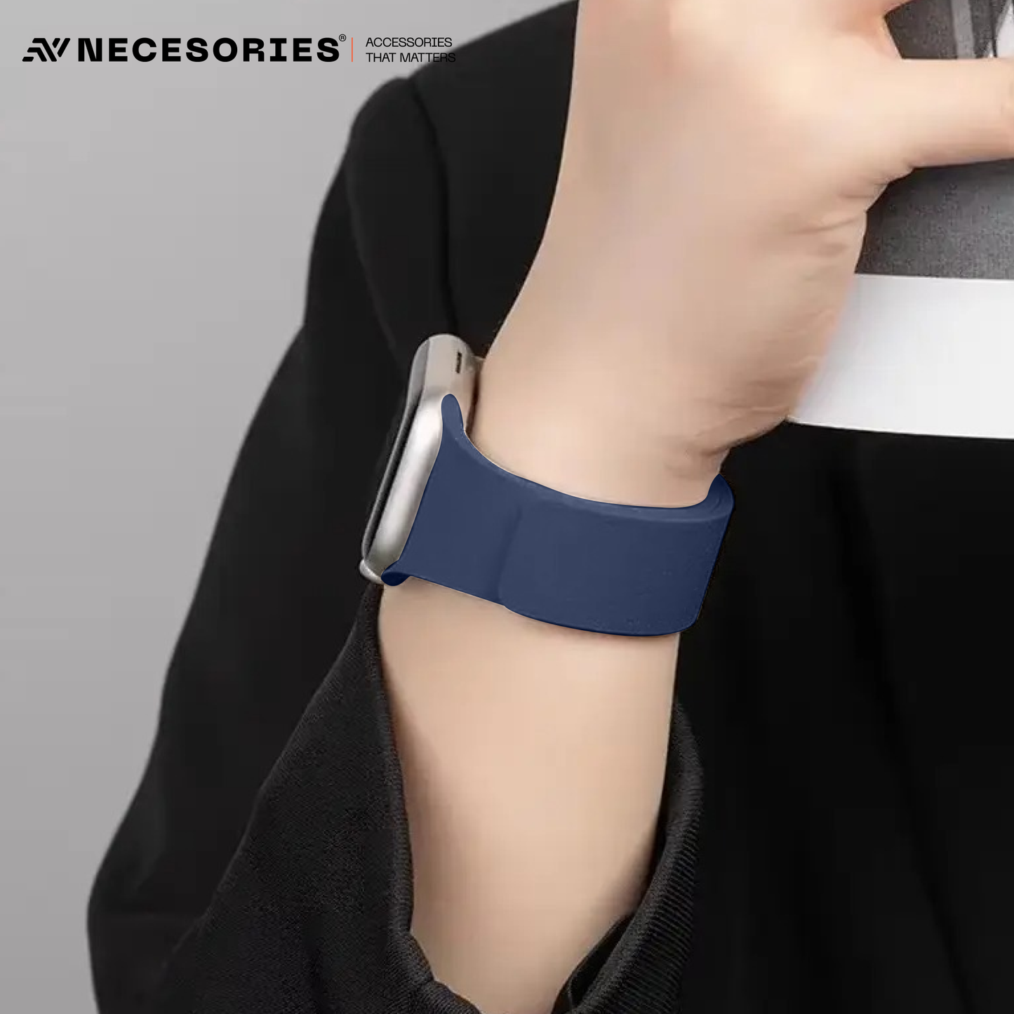 Necesories Magnetic Silicone Snap on Iwatch Strap