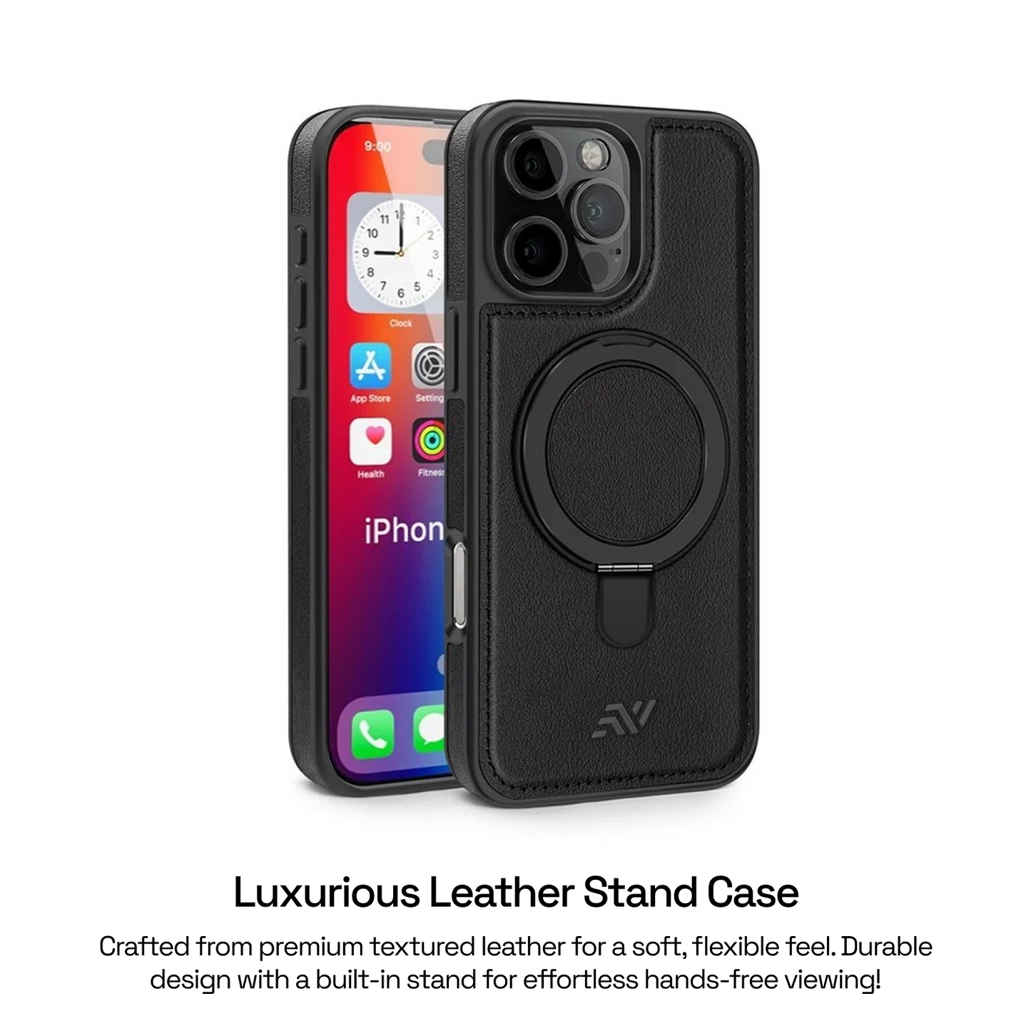 Leather Kickstand Ring Magsafe Case for Iphone