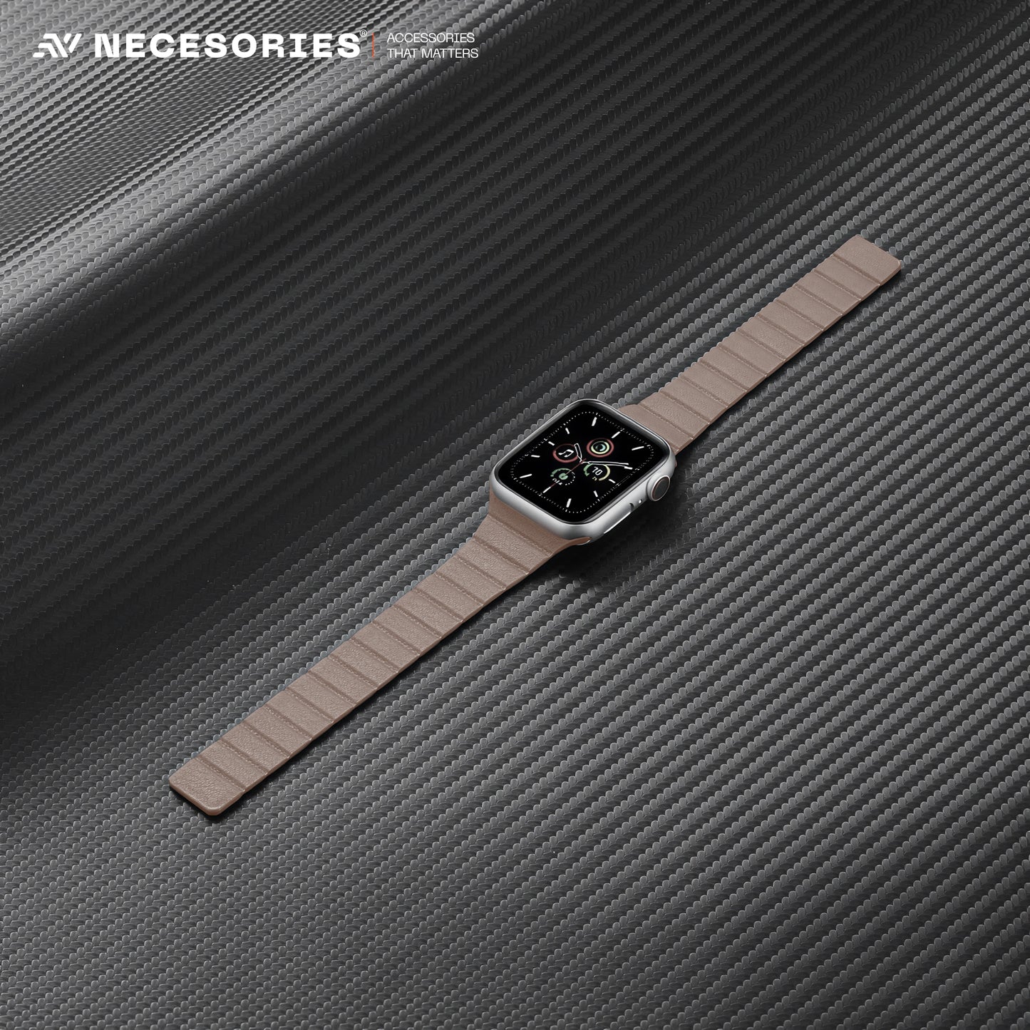 Necesories Womens Slim Leather Link Magnetic Bands Compatible for iWatch Strap
