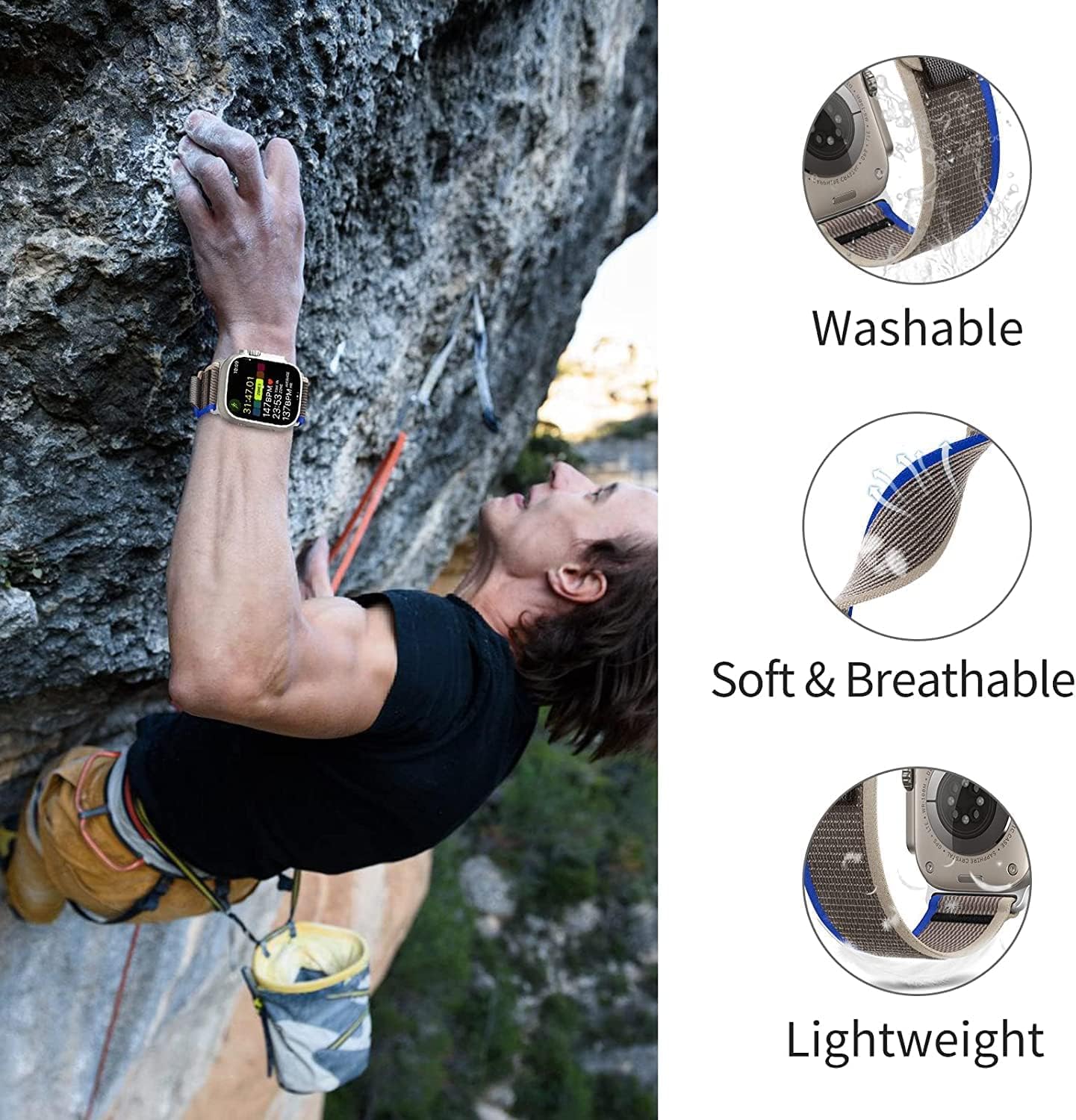 Nylon Weave Pull Tab Iwatch Strap