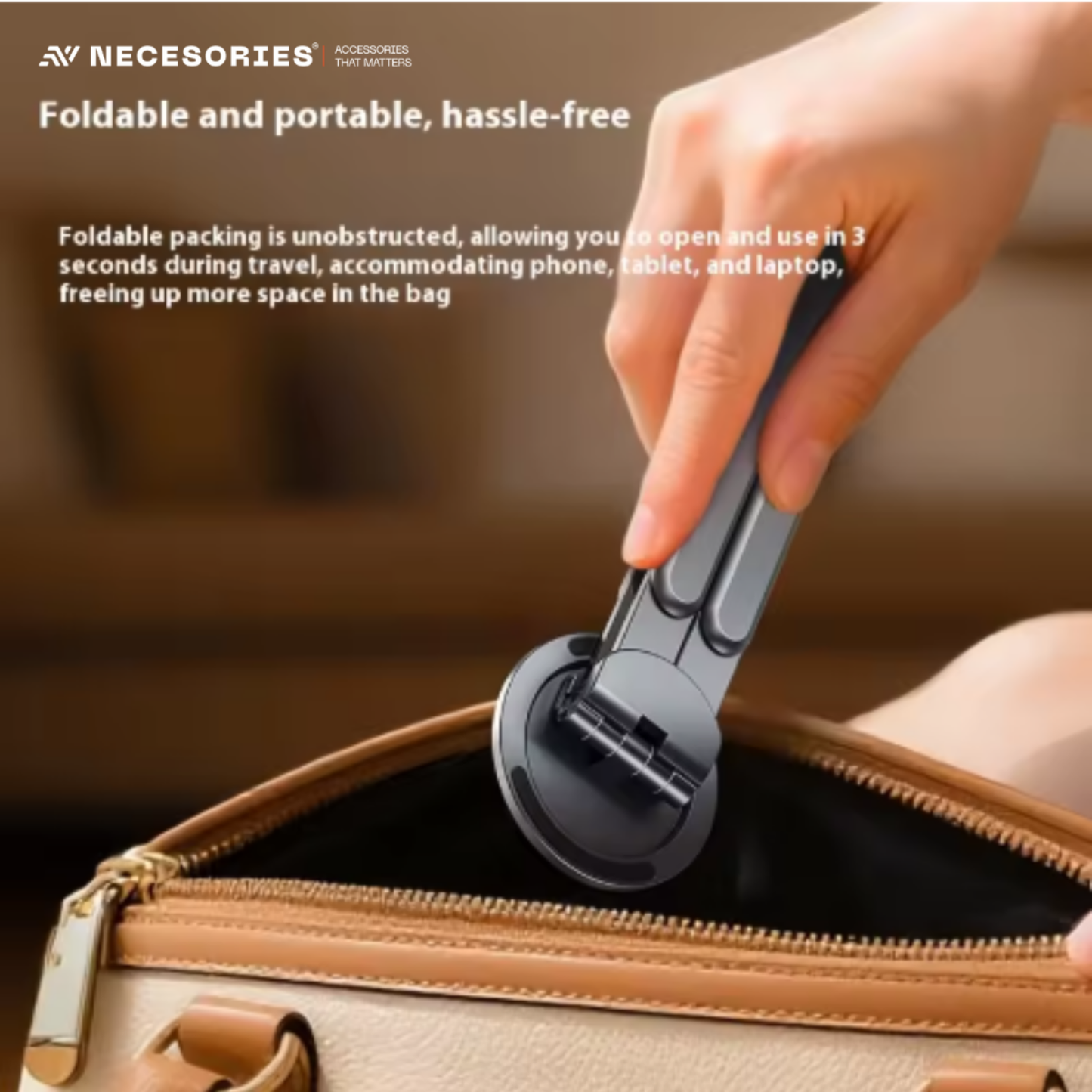 5in1 Magnetic Adjustable Stand for Laptop Tablet Phone with 360° Foldable Design