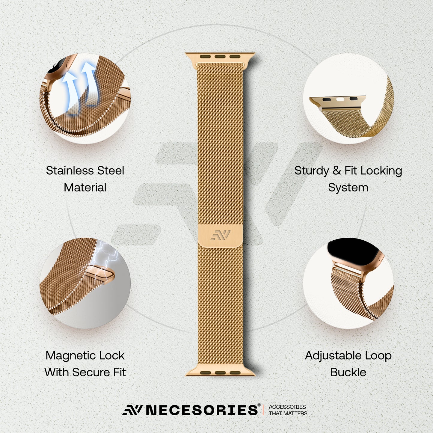 Magnetic Milanese Loop iWatch Strap