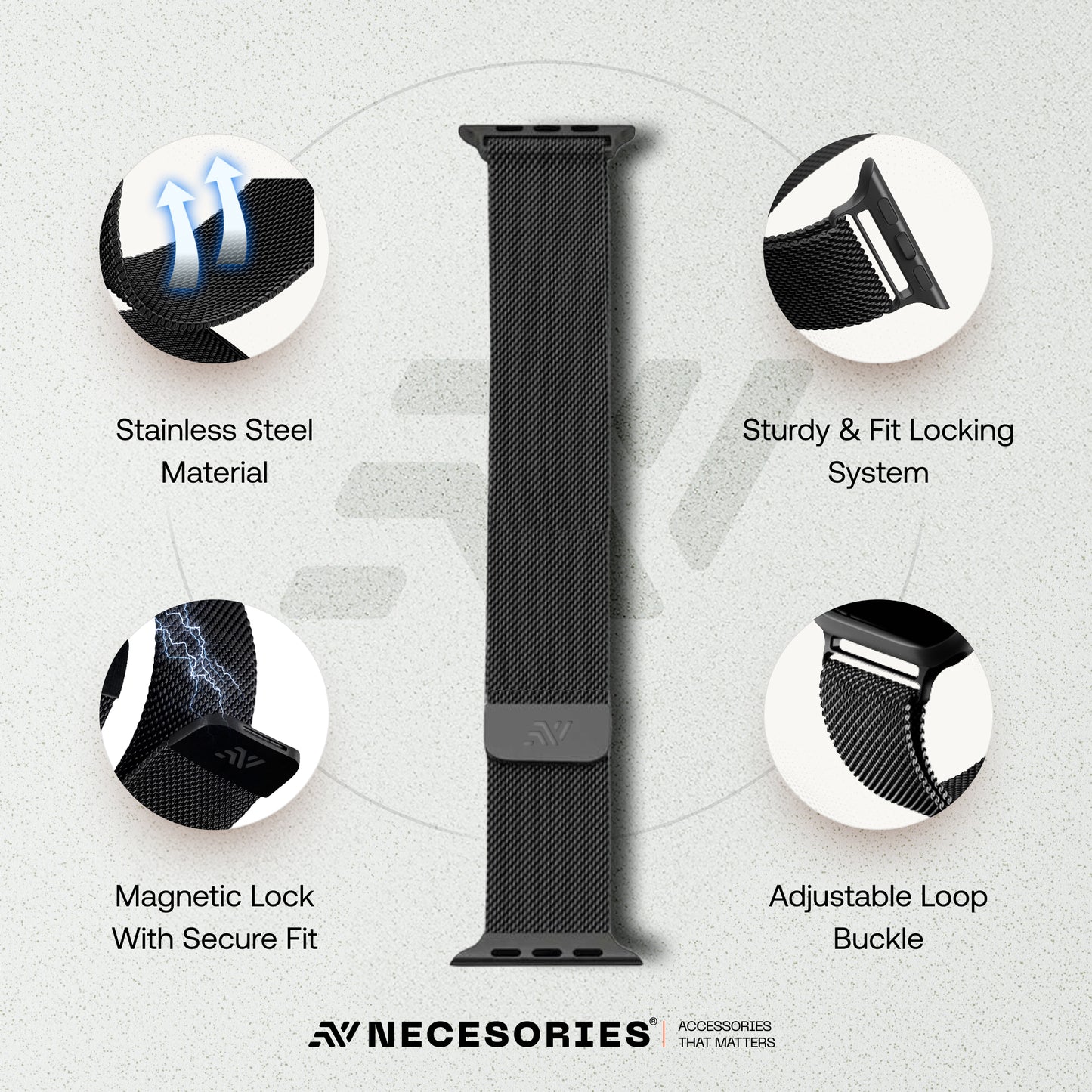 Magnetic Milanese Loop iWatch Strap