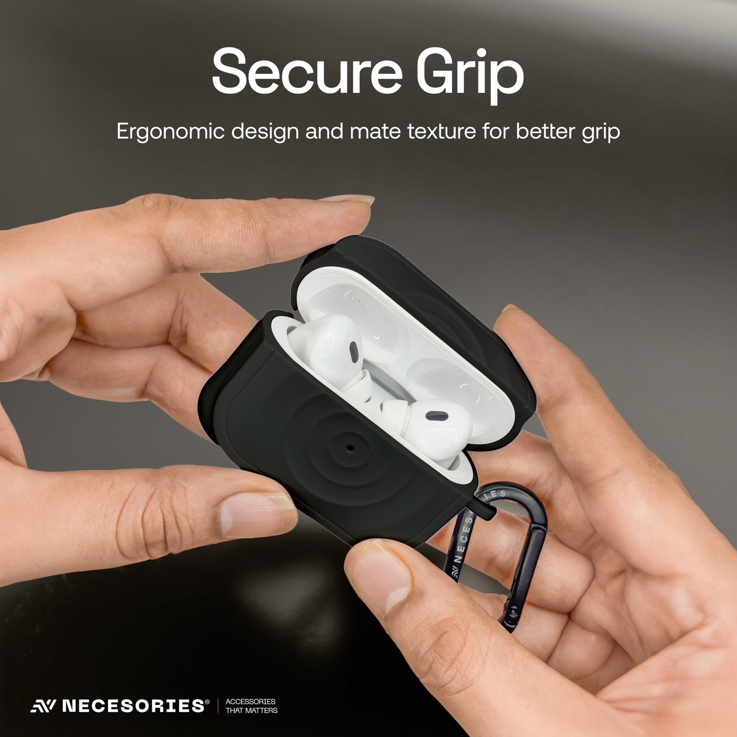 Silicone Ripple Airpods Pro Case with Ring Non Slip Coating Inside