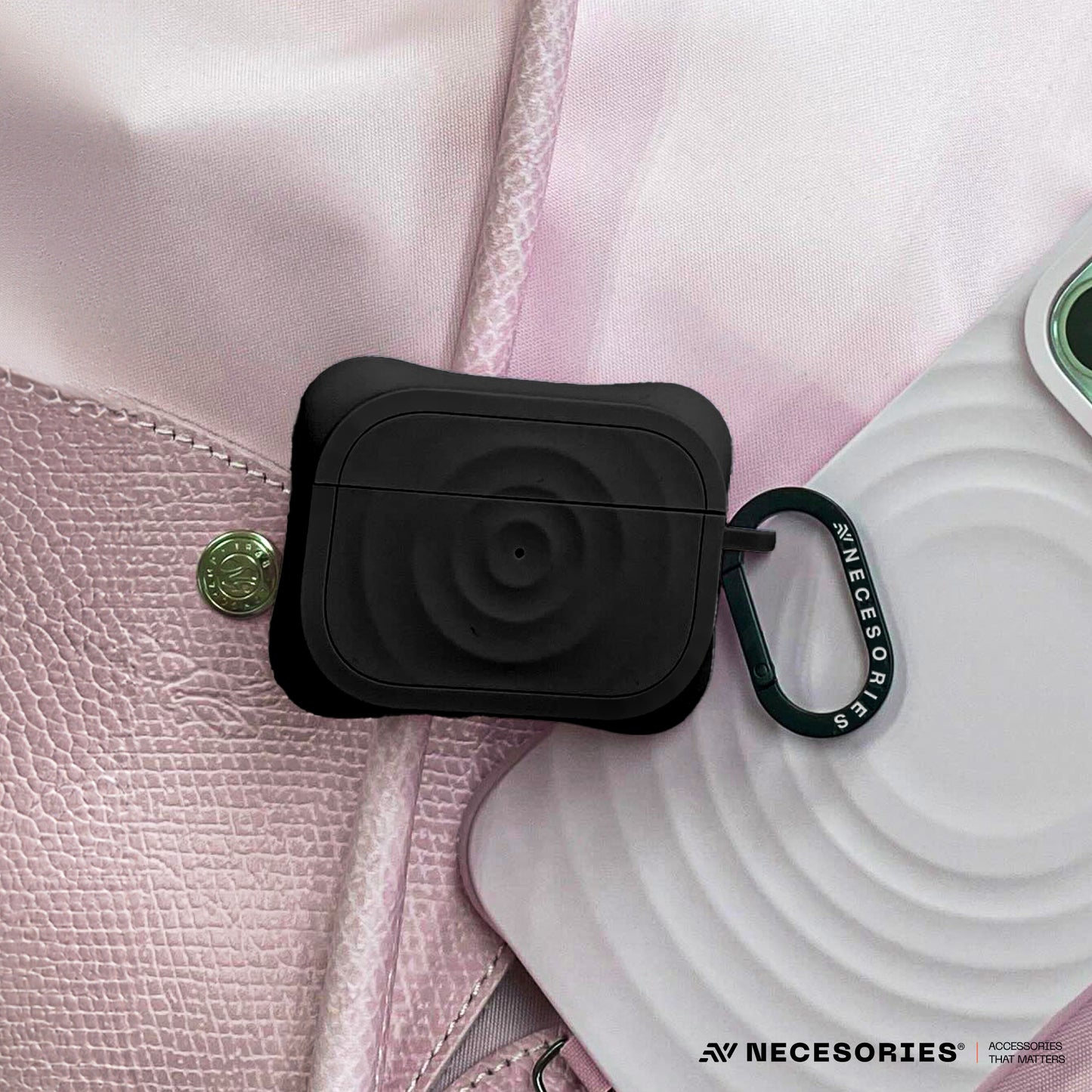 Silicone Ripple Airpods Pro Case with Ring Non Slip Coating Inside