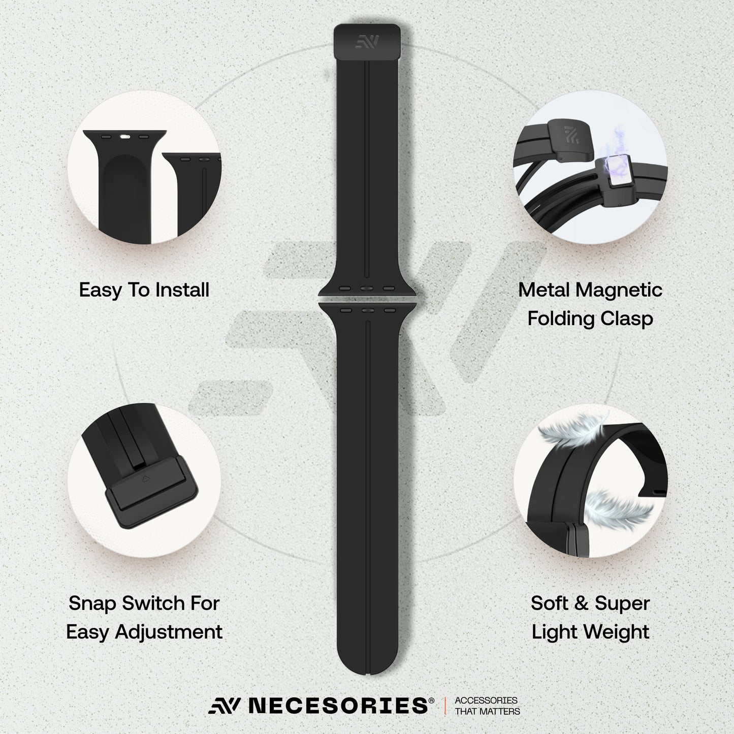 Silicon Magnet Folding Buckle Lock Strap