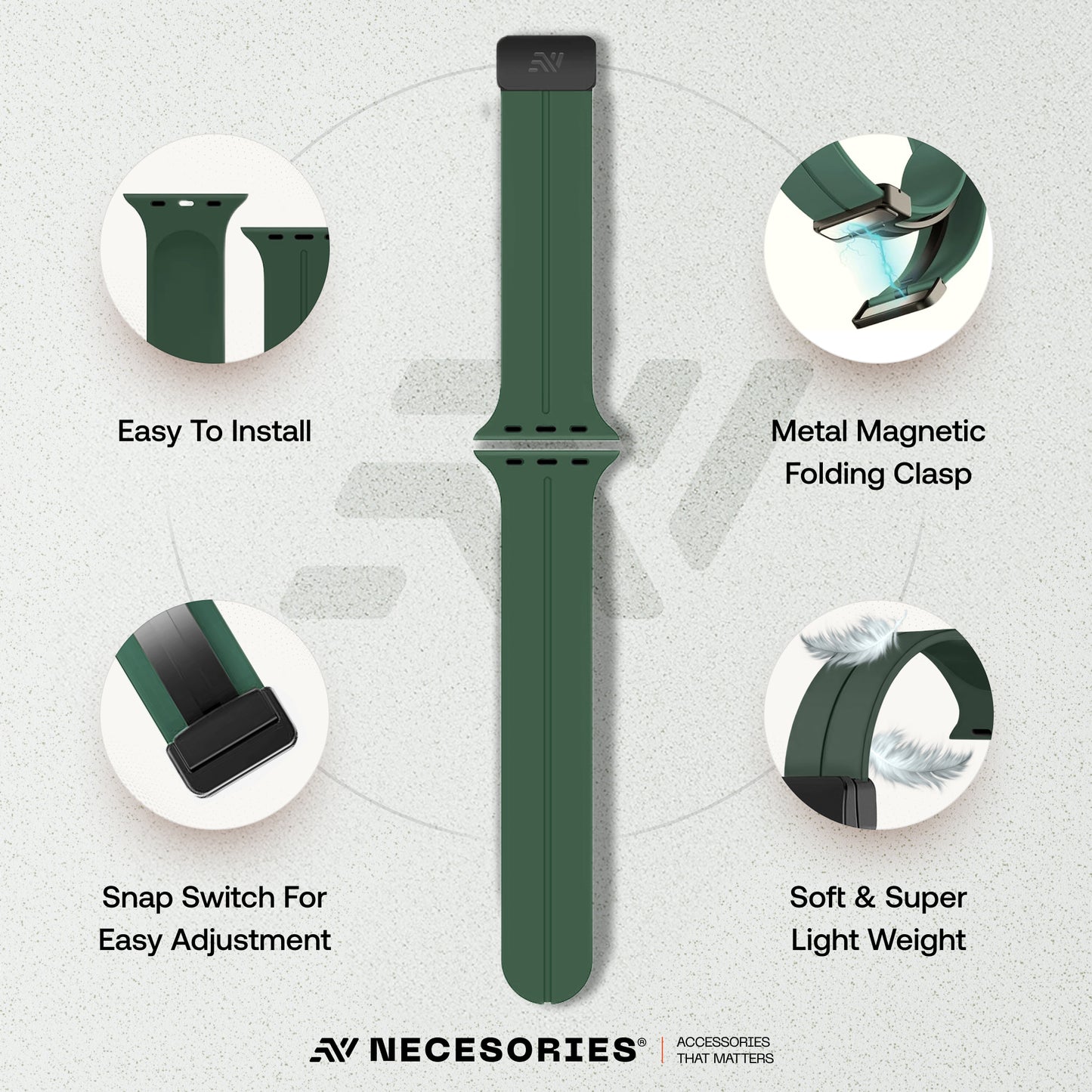 Silicon Magnet Folding Buckle Lock Strap