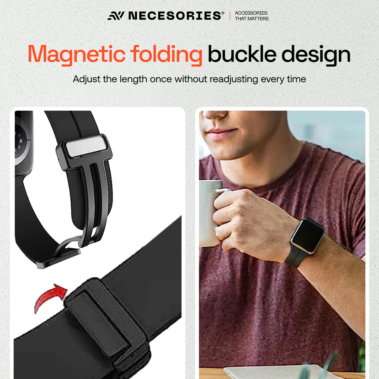 Silicon Magnet Folding Buckle Lock Strap