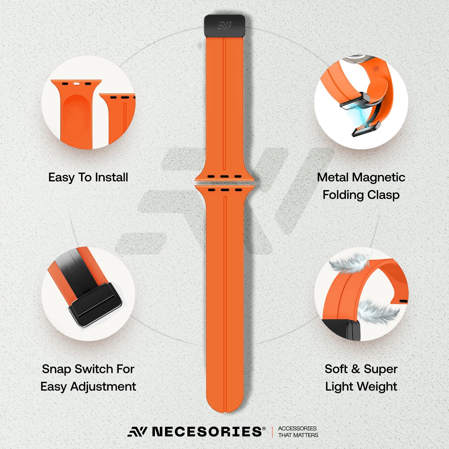 Silicon Magnet Folding Buckle Lock Strap