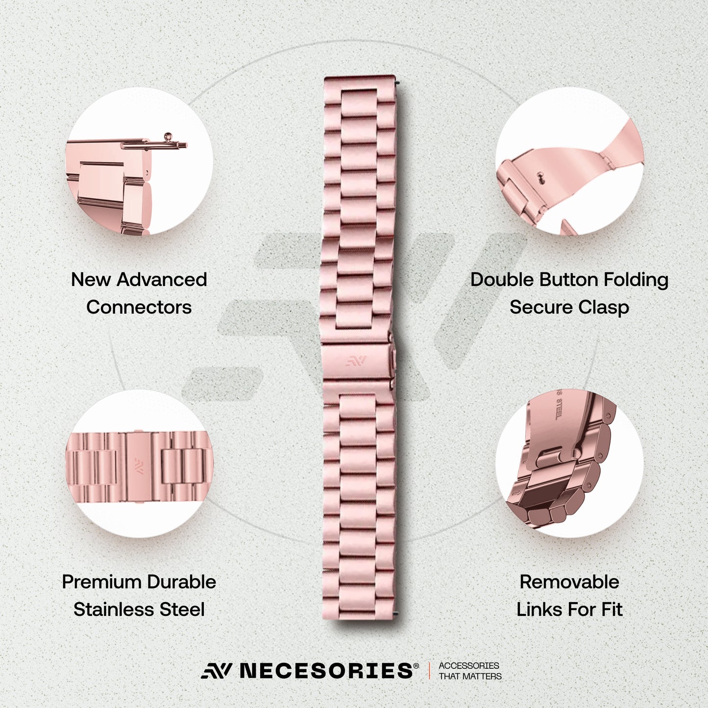 Stainless Steel Rado Style Strap