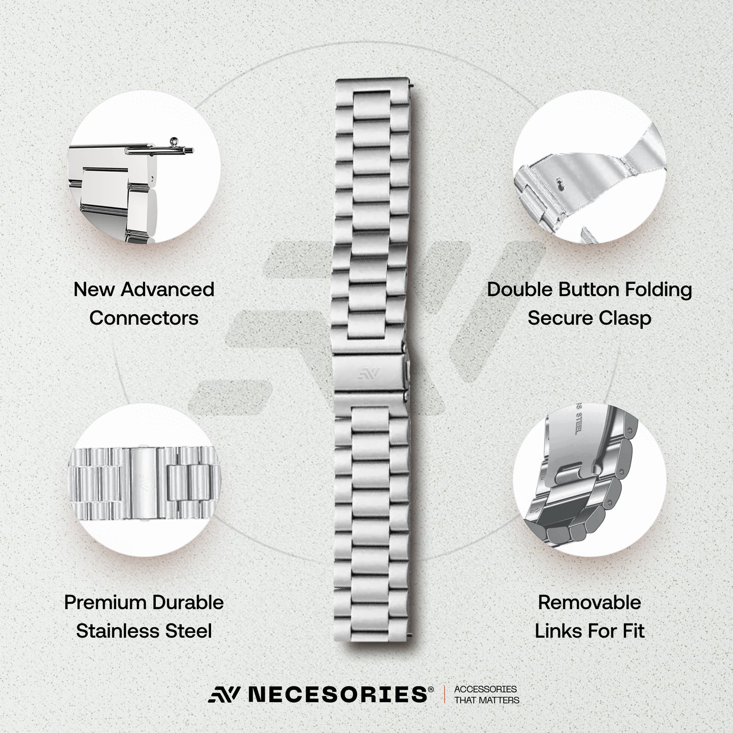 Stainless Steel Rado Style Strap