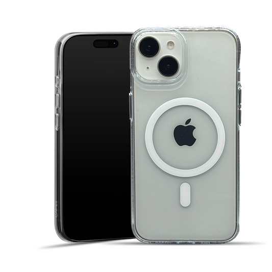 Transparent Crystal Clear N52-Magsafe Anti-Yellowing Case with metal buttons For iPhone