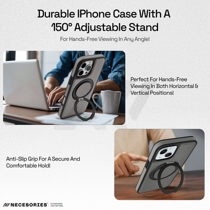 Leather Kickstand Ring Magsafe Case for Iphone