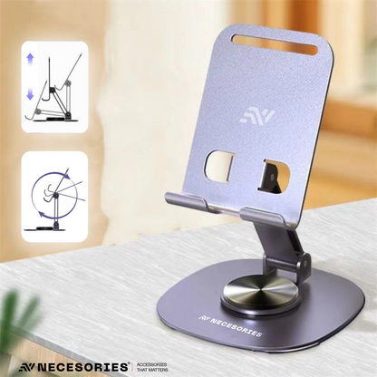 Portable Alloy 360 Degree Rotatable and Adjustable Mobile Stand for Desk