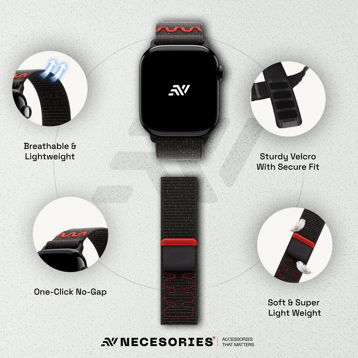 Apple Watch Velcro Sport Nylon Strap