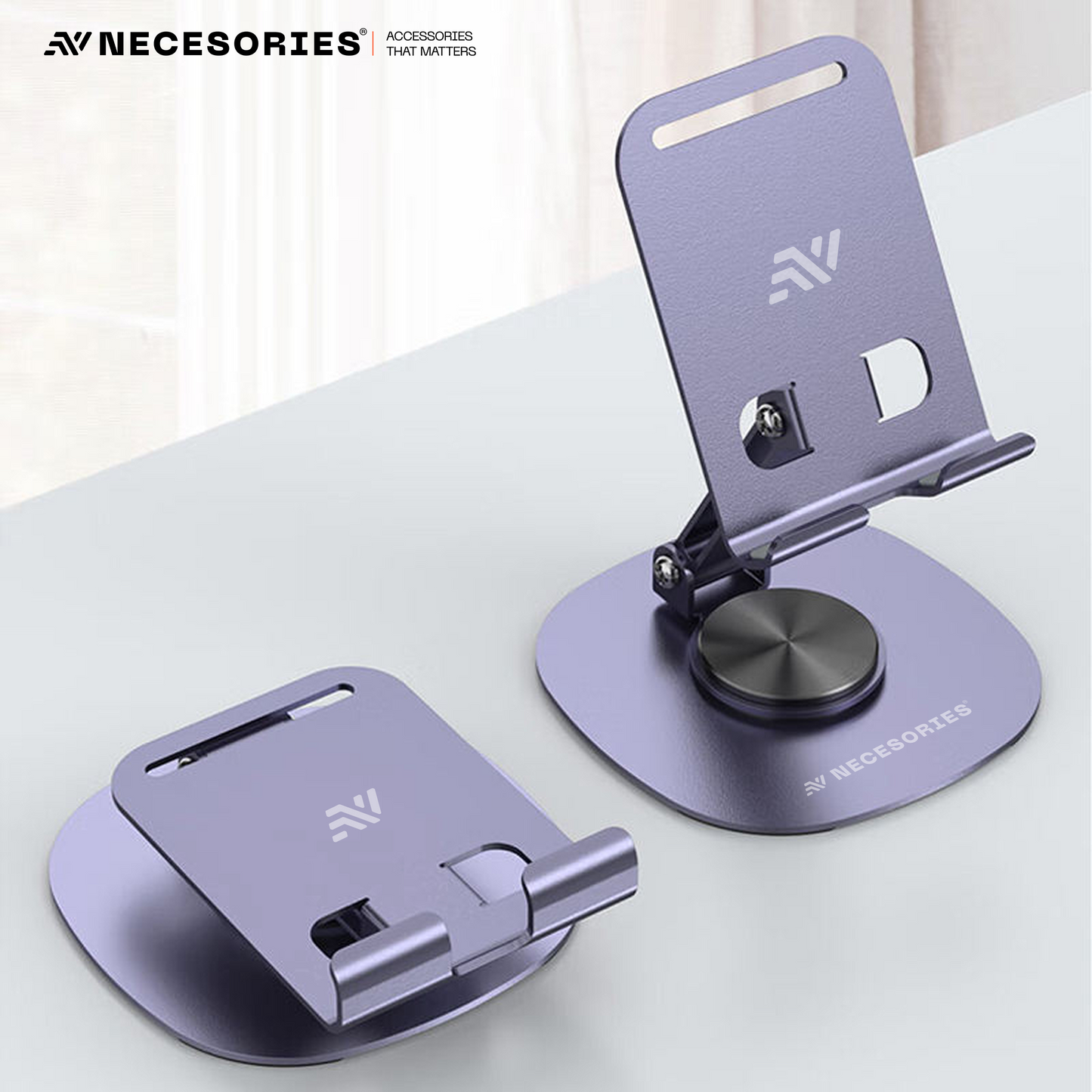 Portable Alloy 360 Degree Rotatable and Adjustable Mobile Stand for Desk