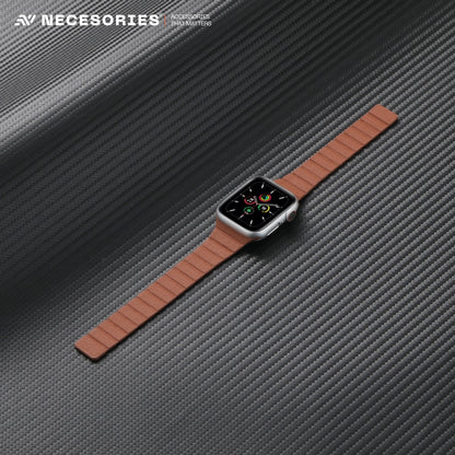 Necesories Womens Slim Leather Link Magnetic Bands Compatible for iWatch Strap