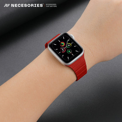 Necesories Womens Slim Leather Link Magnetic Bands Compatible for iWatch Strap