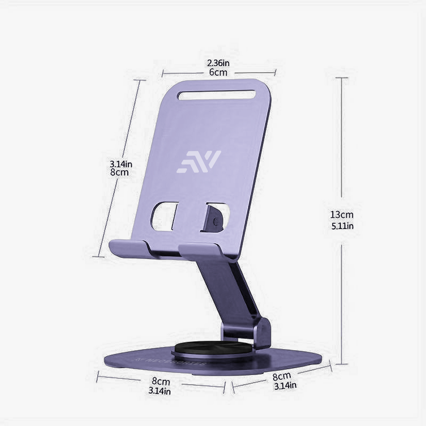 Portable Alloy 360 Degree Rotatable and Adjustable Mobile Stand for Desk