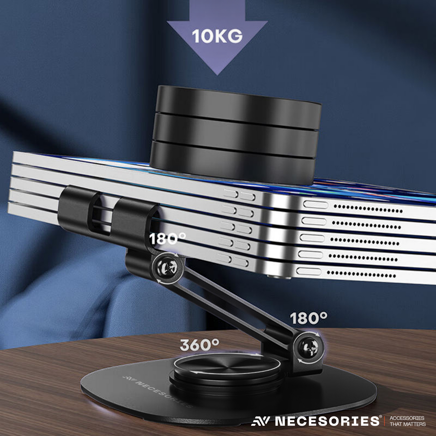 Portable Alloy 360 Degree Rotatable and Adjustable Mobile Stand for Desk