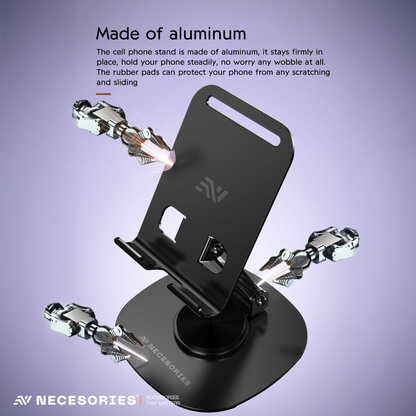 Portable Alloy 360 Degree Rotatable and Adjustable Mobile Stand for Desk