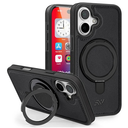 Leather Kickstand Ring Magsafe Case for Iphone