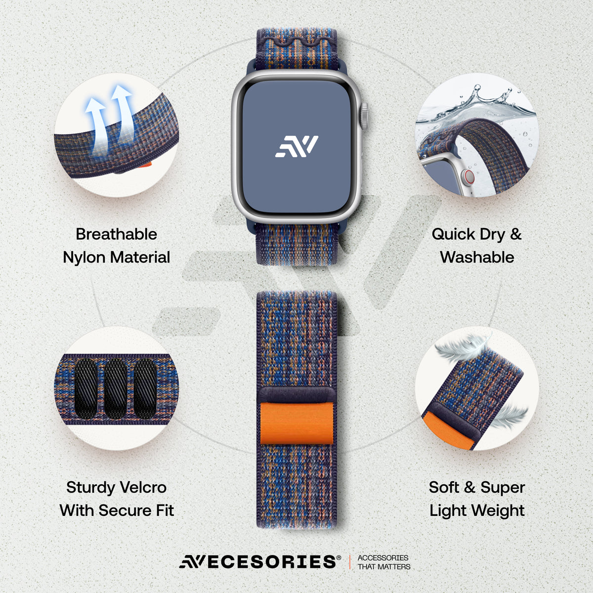 Apple Watch Velcro Sport Nylon Strap