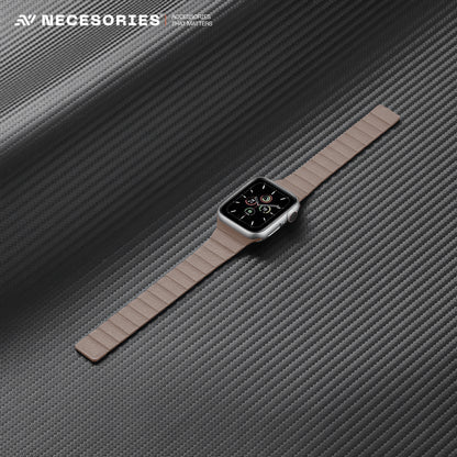 Necesories Womens Slim Leather Link Magnetic Bands Compatible for iWatch Strap